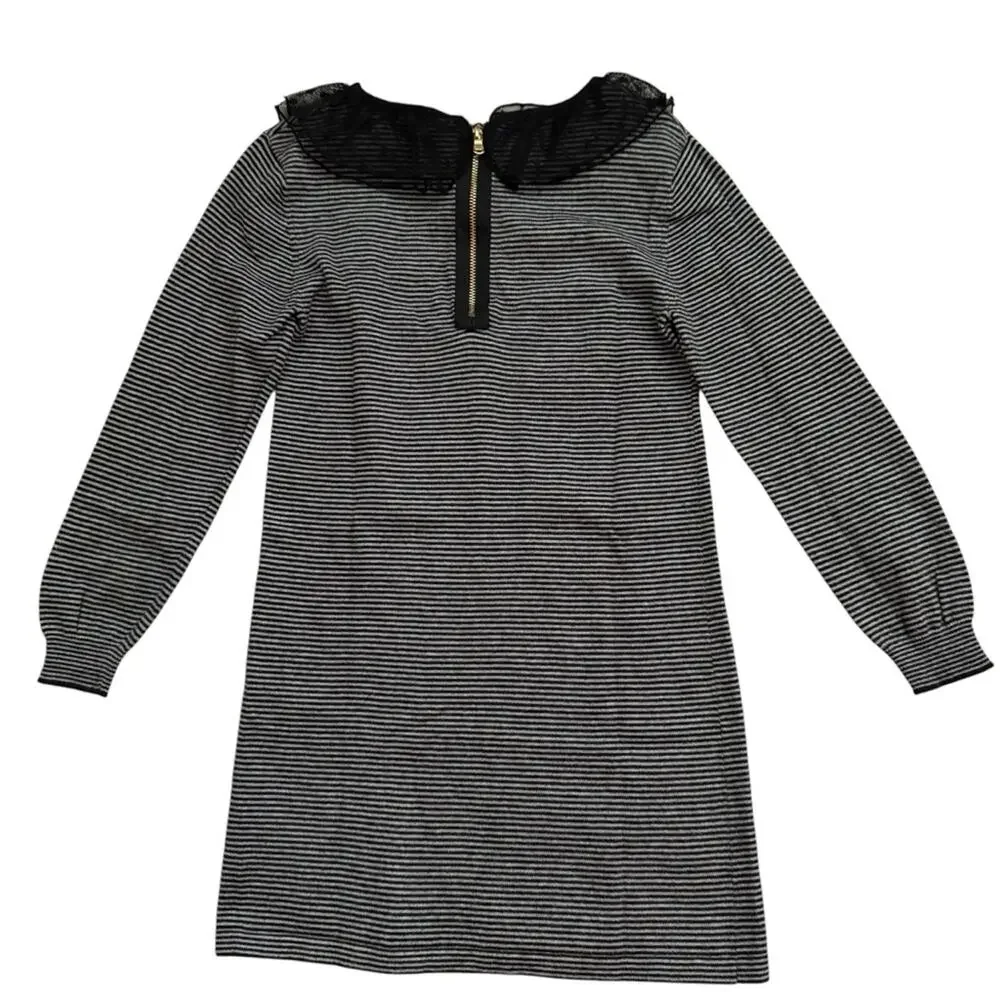 Little Marc Jacobs Girls Knit Dress Size 8 Striped Black Grey Casual Dainty - Picture 10 of 10
